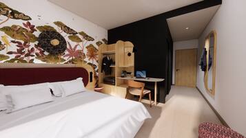 Chambre Standard, 1 grand lit, balcon | Literie de qualité supérieure, décoration personnalisée