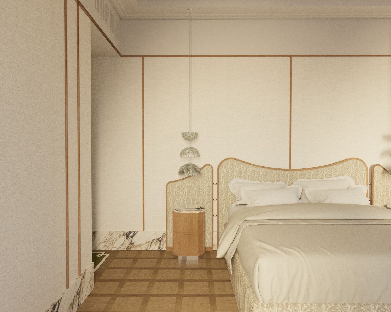 Cofres nos quartos, escrivaninha, cortinas blackout