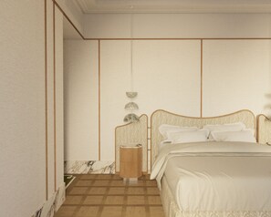 Cofres nos quartos, escrivaninha, cortinas blackout