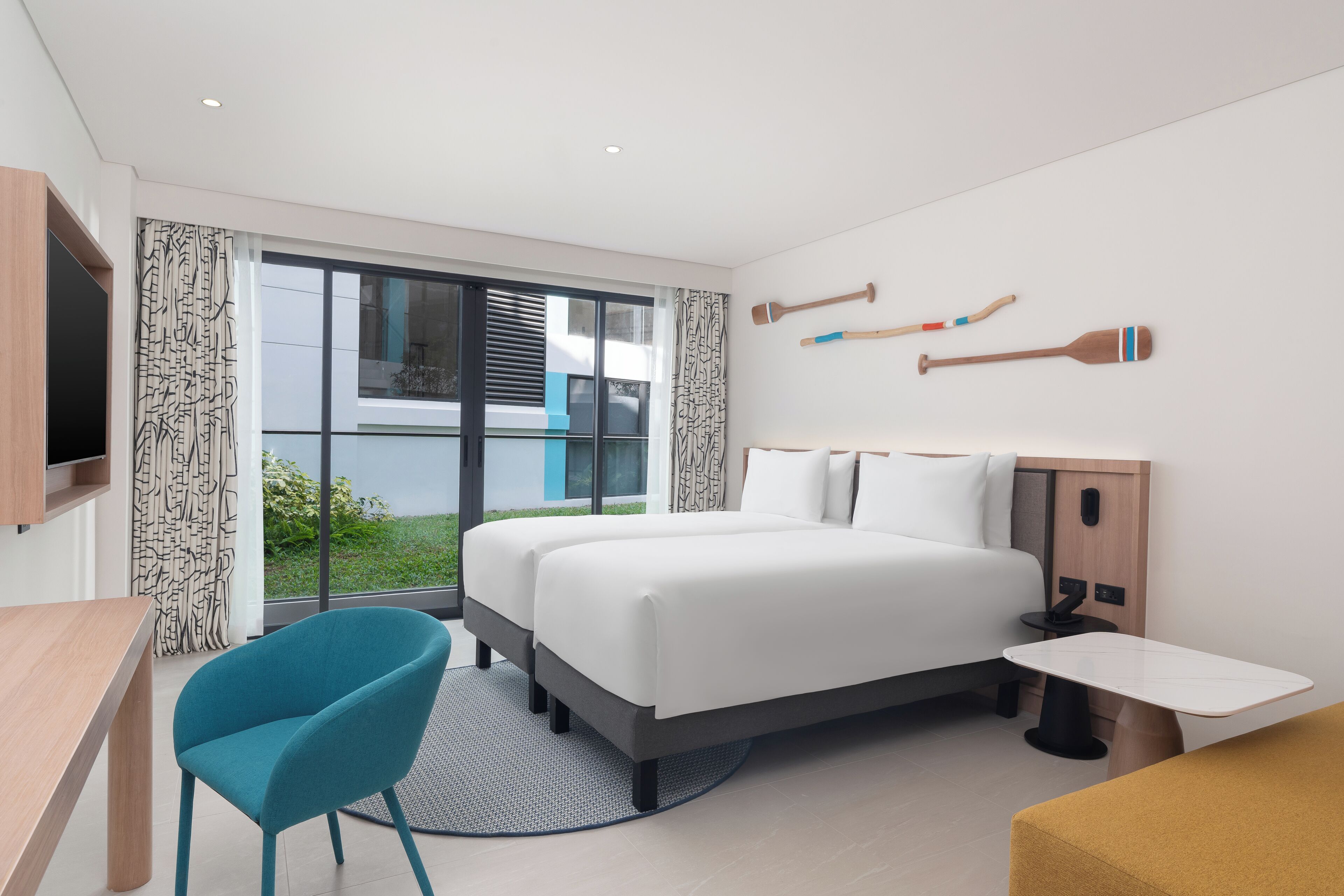 Quarto standard, várias camas, vista para o jardim | Vista para o jardim