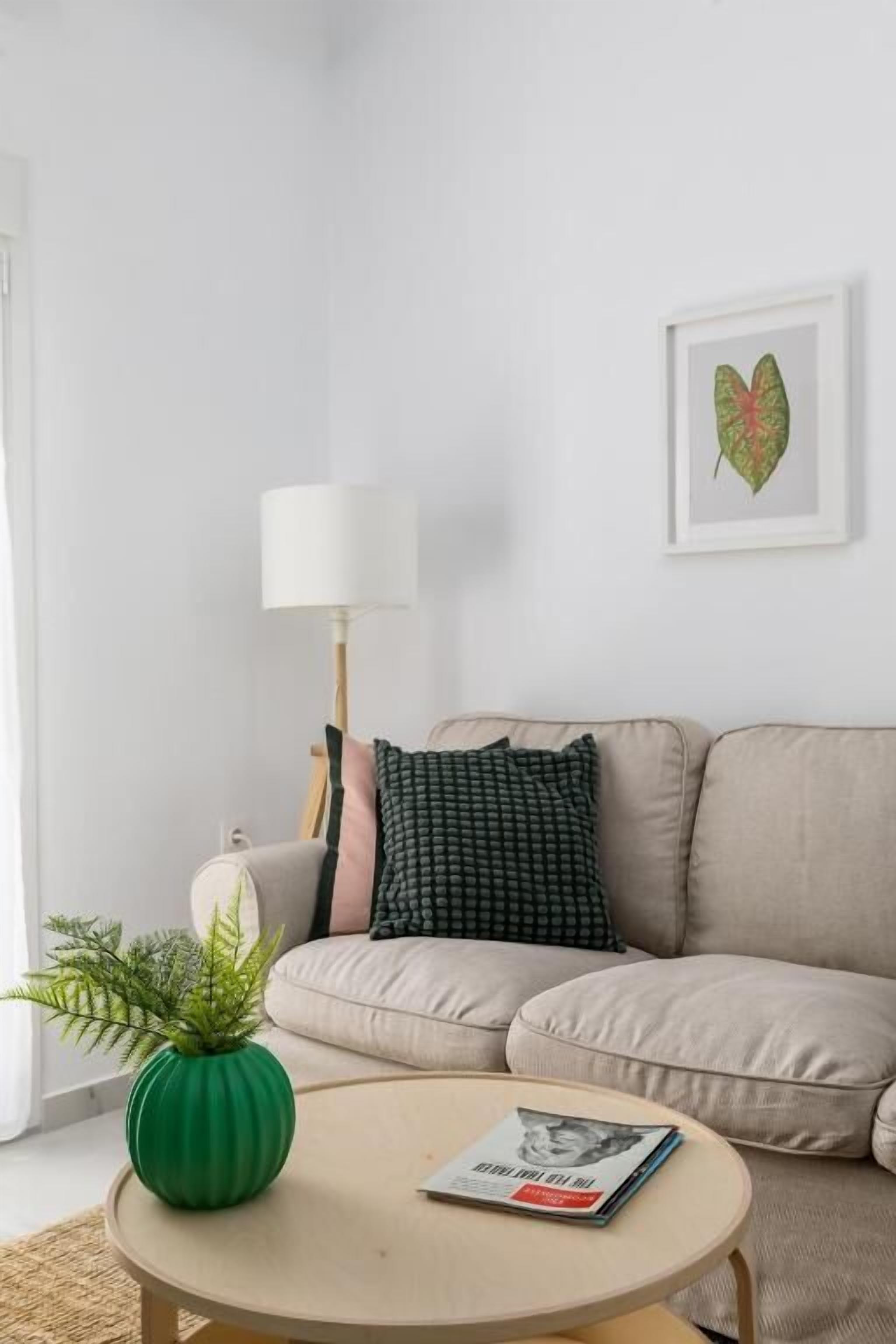 Apartment, 2 Double Beds, City View | Living area | 40-inch Smart TV with digital channels