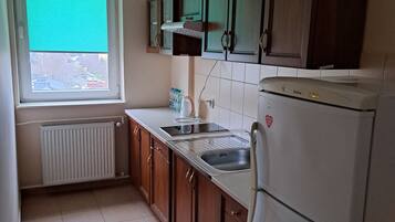 Double Room, City View | Private kitchen