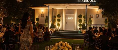 Outdoor banquet area