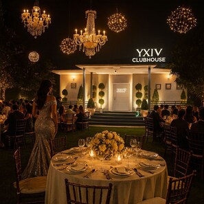 Outdoor banquet area