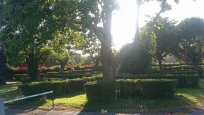 A well-maintained garden with neatly trimmed hedges and a variety of flowering plants. - Family Mobile Home with Terrace - 4 People (Marcilly-sur-Vienne)
