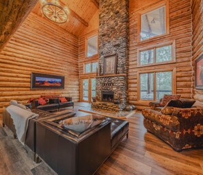 Cabin, Multiple Beds, Patio, Mountain View (Wilderness Club Lodge) | Living area - Wilderness Club Lodge For 25 (Eureka)