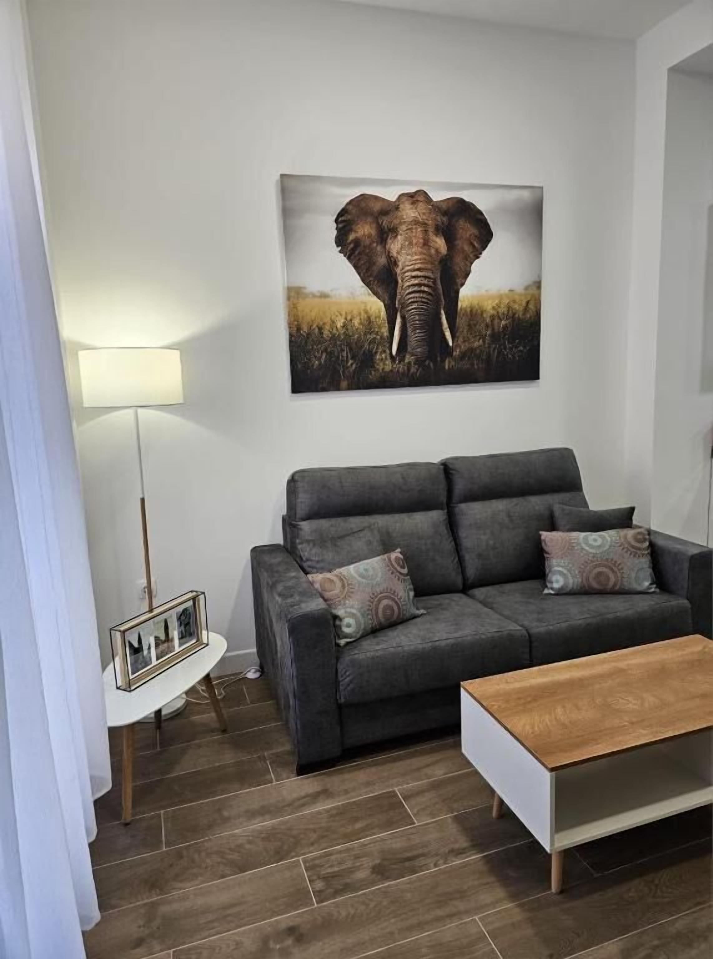 Apartament, 1 llit doble i sofà llit, no fumadors, aire condicionat | Sala d'estar