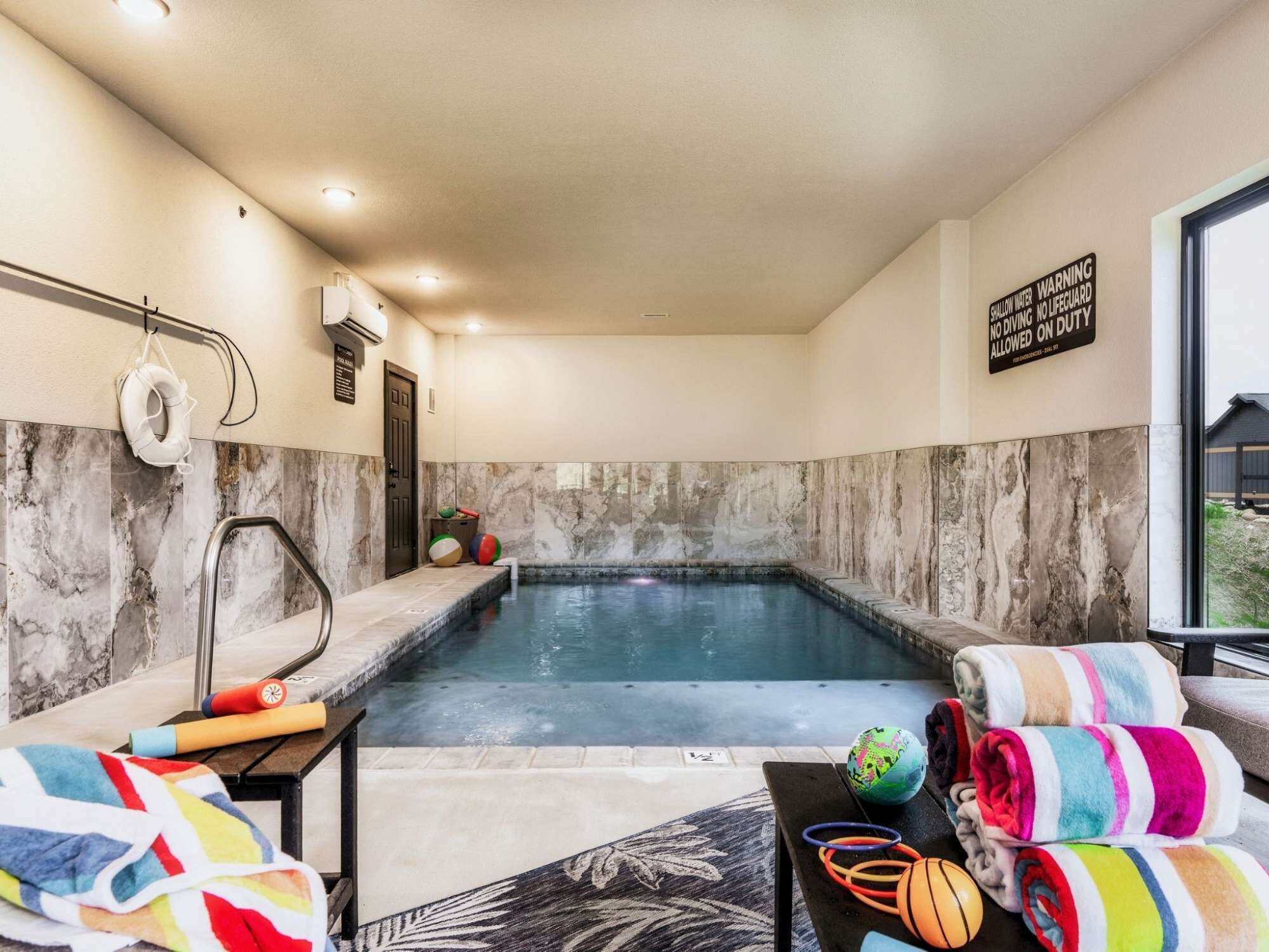 Indoor pool, a heated pool