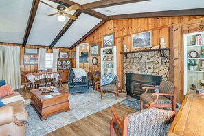 Interior - Porch & Fireplace! 150-acre Noxapater Retreat (Noxapater)
