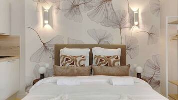 Tabla de planchar con plancha, wifi y ropa de cama