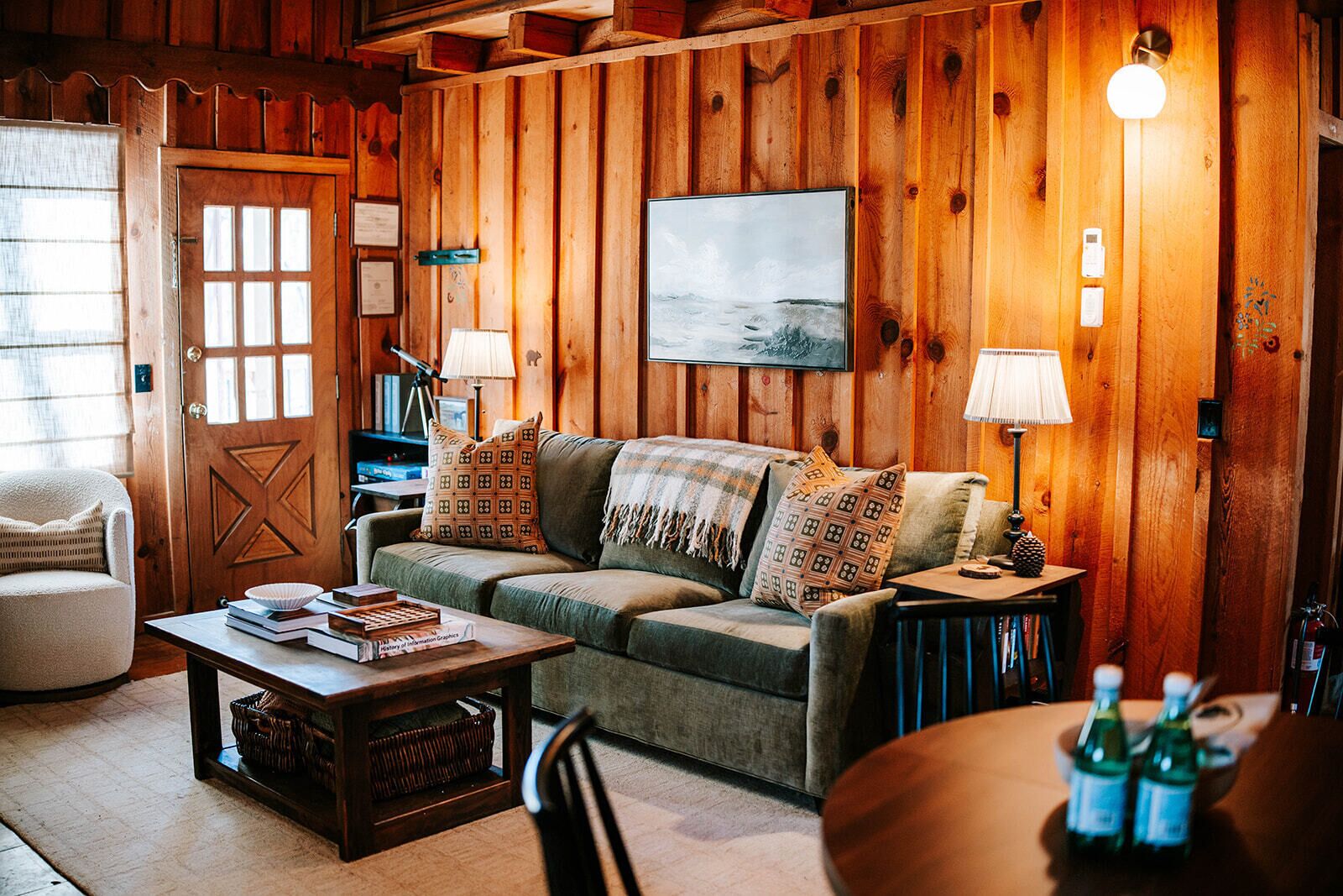 Smart TV, fireplace, video games, books