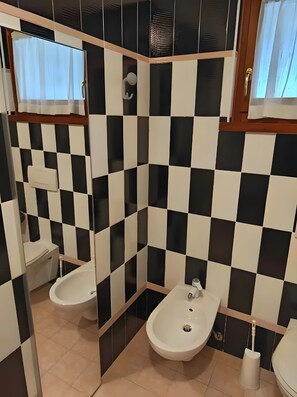 Shower, hair dryer, towels - Room 'La Polse Di San Pieri Camera Doppia' with Mountain View and Wi-Fi (Zuglio)