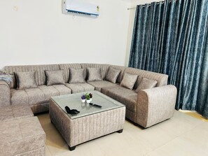 Apartment, 3 Bedrooms, Accessible, Smoking | Living room - Experience Comfort, Space, and Privacy at Stay Royal Landran 3 BHK (Mohali)