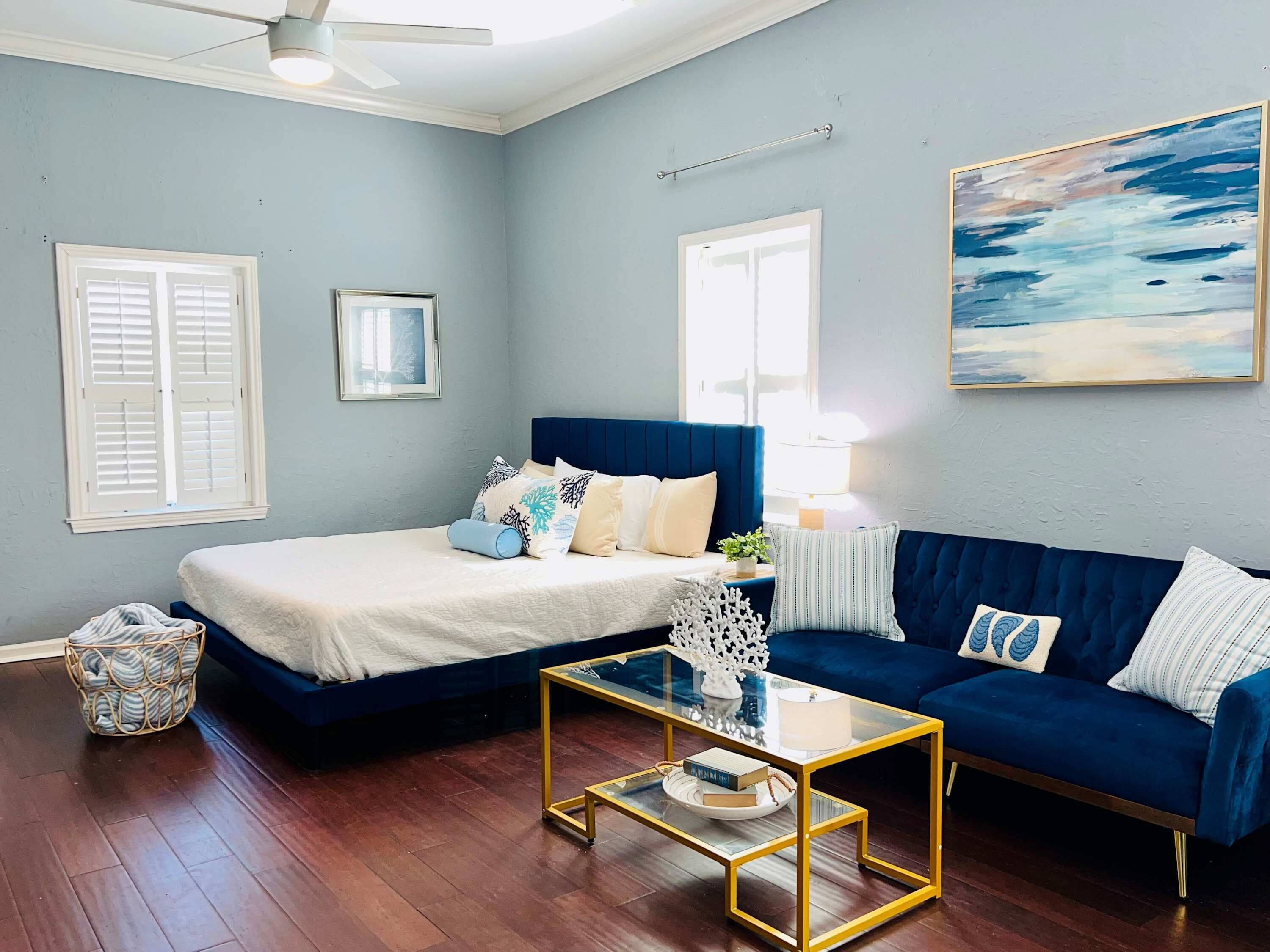 Estudio, varias camas, cocineta, vista al jardín (Surf + Strand Unit B) | 1 habitación, decoración personalizada y muebles diferentes 