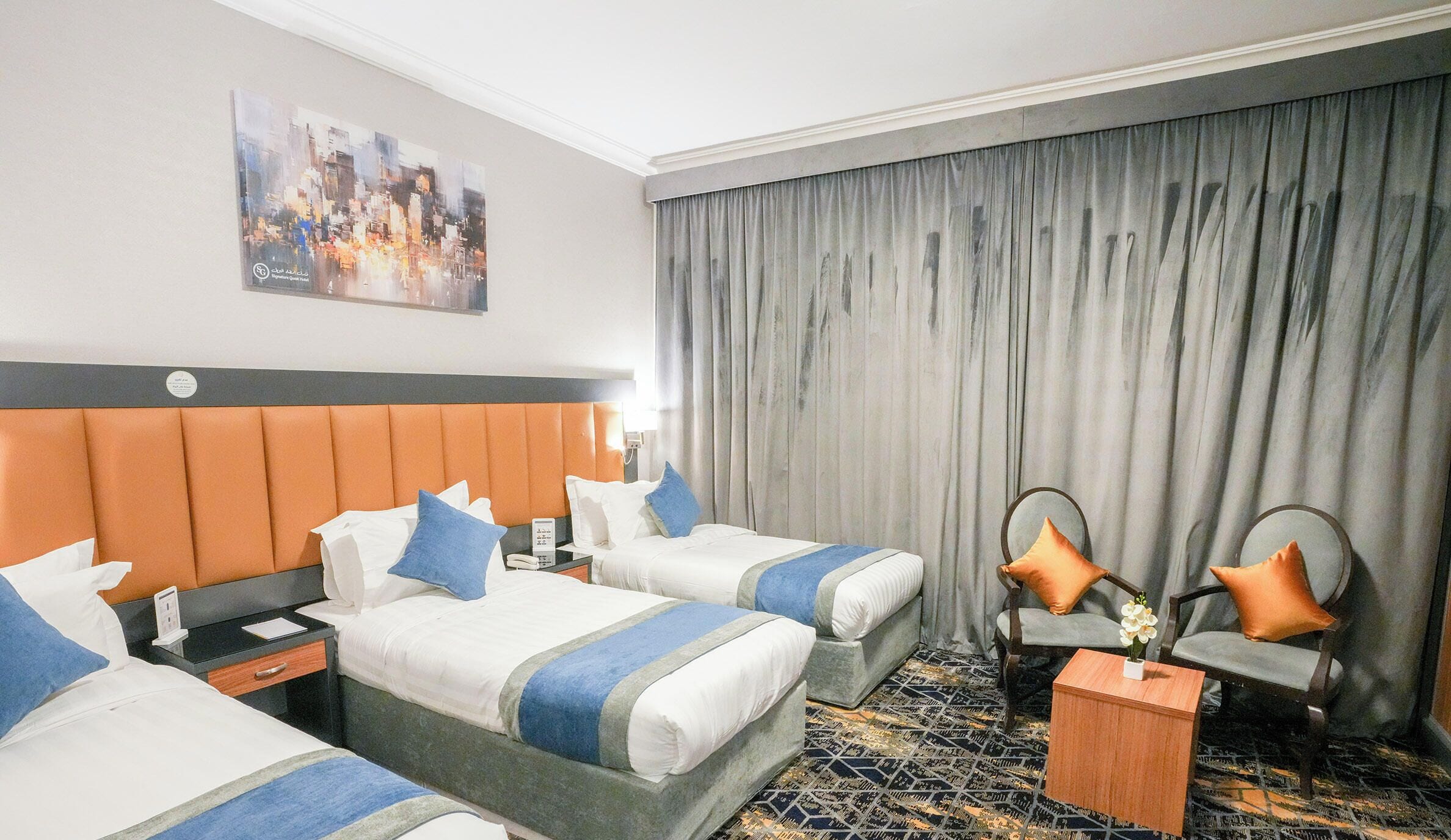 Deluxe Triple Room, City View | Premium bedding, memory foam beds, in-room safe, laptop workspace