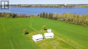 Aerial view - Lupin Cottage   – Trailside Waterfront Getaway (St. Peter's Bay)