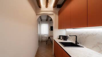 Comfort Apartment | Private kitchen | Fridge, microwave, stovetop, dishwasher