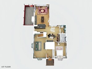 Floor plan - Classic Red Farmhouse Retreat by Nature Preserve (Patterson)
