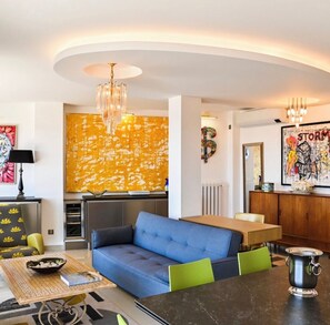 Living area - Apartment 4 pers with sea view - Cannes Croisette (Cannes)