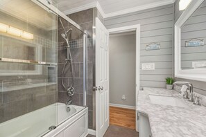 Hair dryer, towels - Coco Cottage: Dog-Friendly Bungalow in Quiet, Walkable Neighborhood (Oak Island)