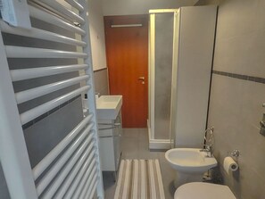 Dusche, Haartrockner, Bidet, Handtücher