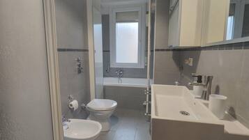 Dusche, Haartrockner, Bidet, Handtücher