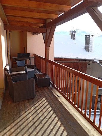 Property grounds. Fully equipped apartment in a charming mountain inn-restaurant