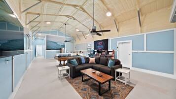 TV, video games, foosball, table tennis