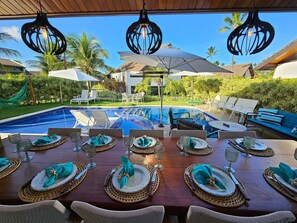 Basic Bungalow | Outdoor dining - Bangalo com Piscina Privativa no Malawi Beach Porto de Galinhas (Ipojuca)