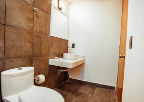 Shower, towels, soap, shampoo - Hotel Catedral Jojutla (Jojutla)