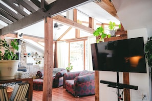 TV, fireplace - Cozy 1-bedroom 1000 sqft Private Lodge on 6 peaceful acres in Colorado Springs (Colorado Springs)
