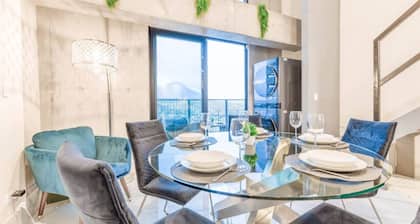 Lujoso Departamento con doble altura, 3 recámaras y 2 pisos en zona La Purísima