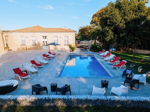 Outdoor pool, a heated pool - Suite Ravenna : Charm, Cathedral height & Luxury, Swimming pool - Domaine de Pagnon (Saint-Gervais)