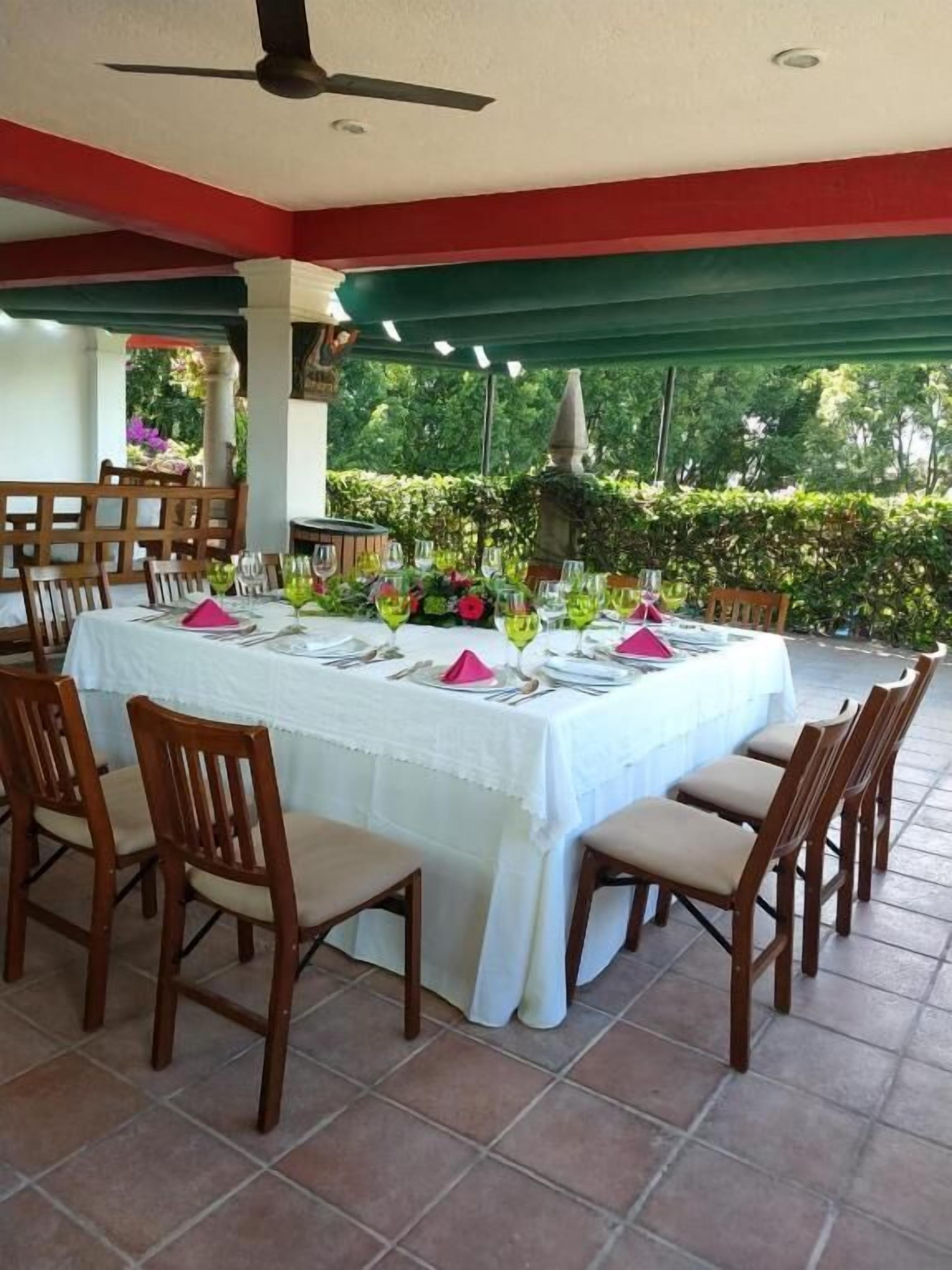 Outdoor banquet area