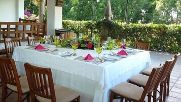 Outdoor banquet area