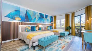 1 bedroom, desk, iron/ironing board, travel cot