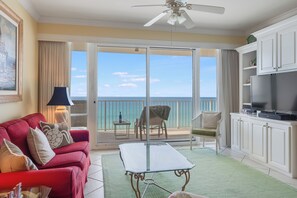 Smart TV, books, stereo - Exclusive beachfront units and breathtaking ocean views at Princess Condos. (Panama City Beach)