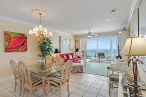 Smart TV, books, stereo - Exclusive beachfront units and breathtaking ocean views at Princess Condos. (Panama City Beach)