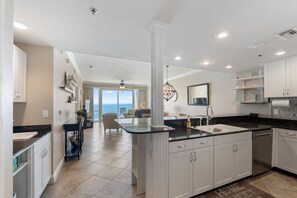 Fridge, microwave, dishwasher, coffee/tea maker - Beach & Gulf front Unit 1104 at Princess Condos 6415 Thomas Drive (Panama City Beach)