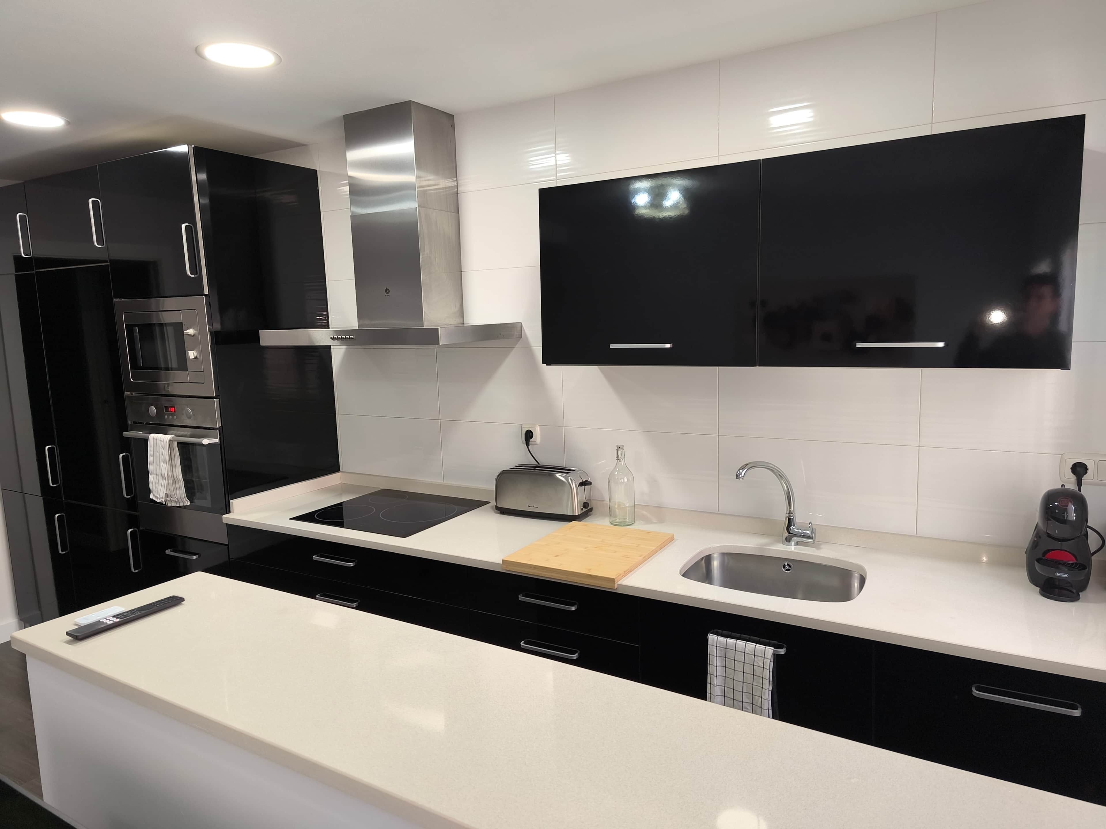 Fridge, microwave, oven, toaster