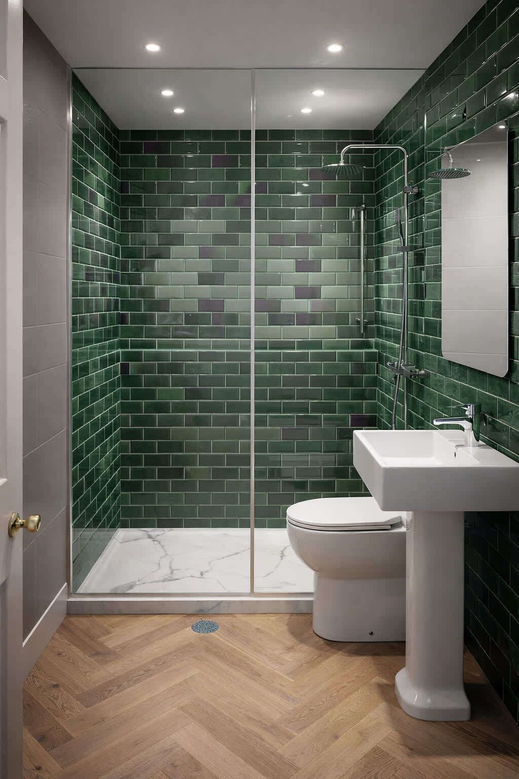 Dusche, Haartrockner, Handtücher, Shampoo