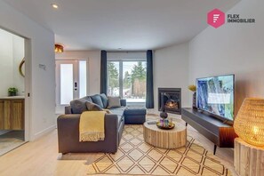 TV, fireplace, offices