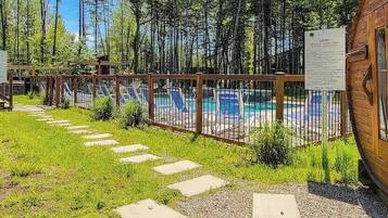 Piscine extérieure, piscine chauffée