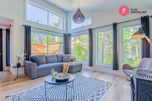 Televisión y chimenea 