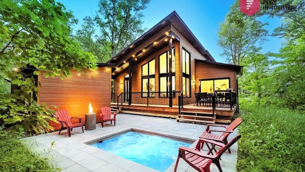 Outdoor pool, a heated pool - The Celestial of Portneuf - Hot tub in the forest (Pont-Rouge)