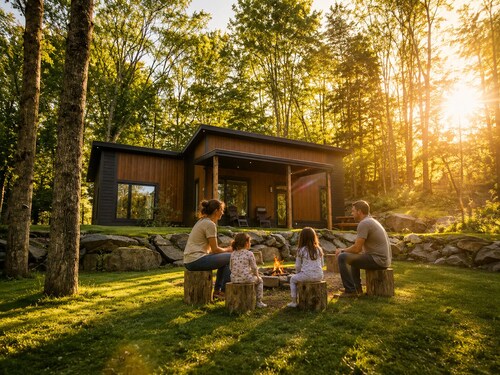 Modern• Riverfront• Spa•firepit • 8 min Lac Simon