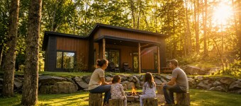 Modern• Riverfront• Spa•firepit • 8 min Lac Simon