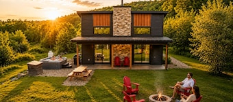 Modern• Riverfront• Spa•firepit • 8 min Lac Simon