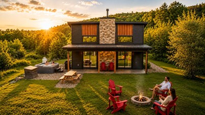 Modern• Riverfront• Spa•firepit • 8 min Lac Simon