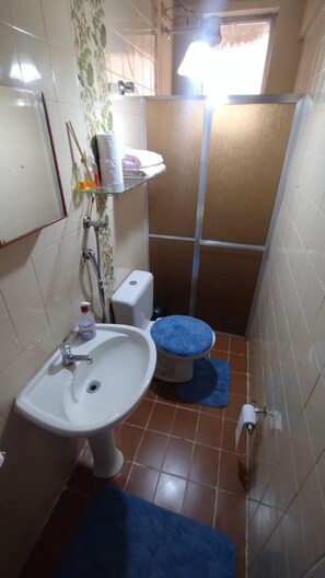 Toalhas de banho, sabonete, papel higiênico 